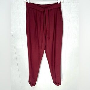 Asos pants with obi tie burgundy size 8